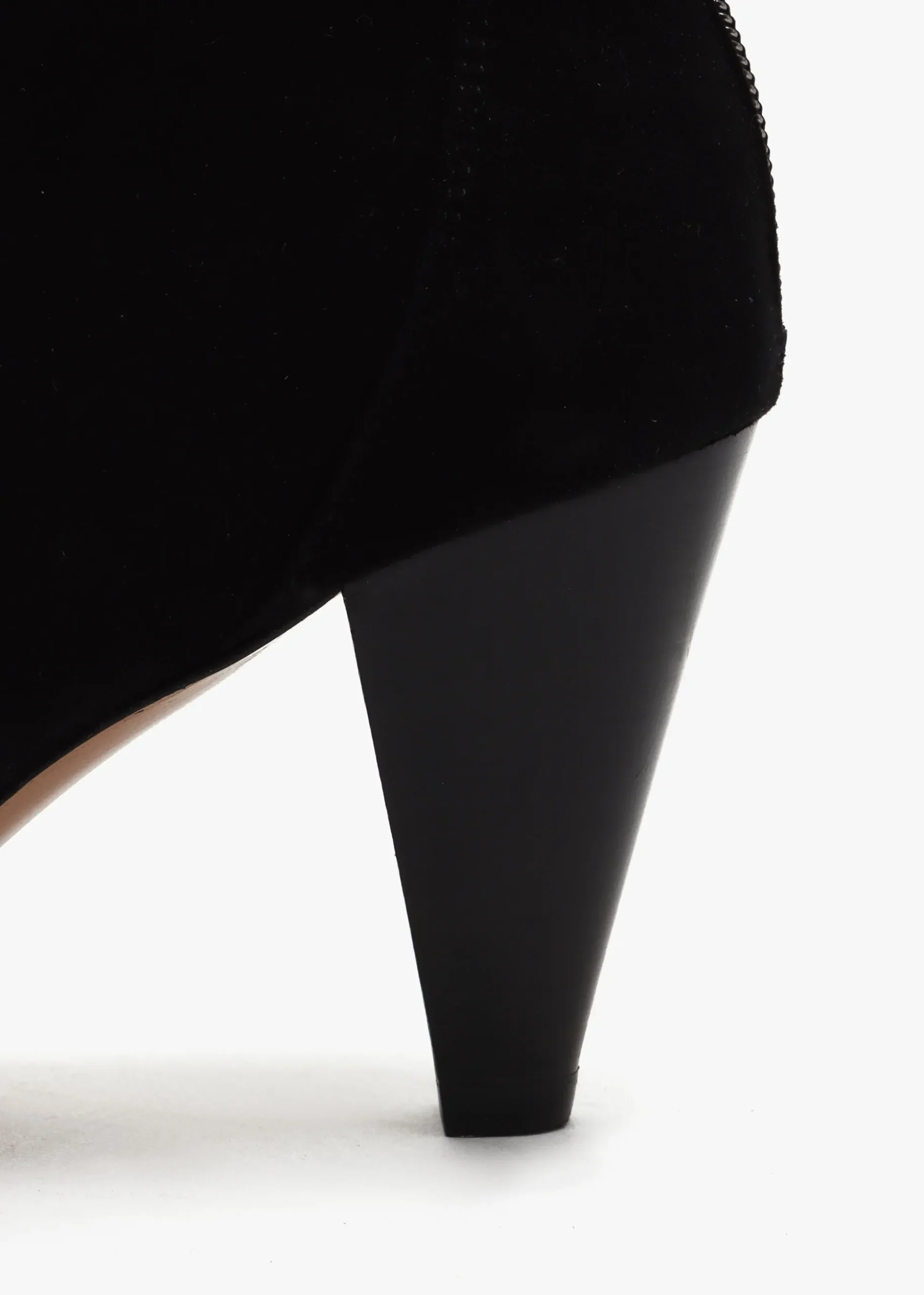 Serin Black Suede Zip Back Heeled Ankle Boots