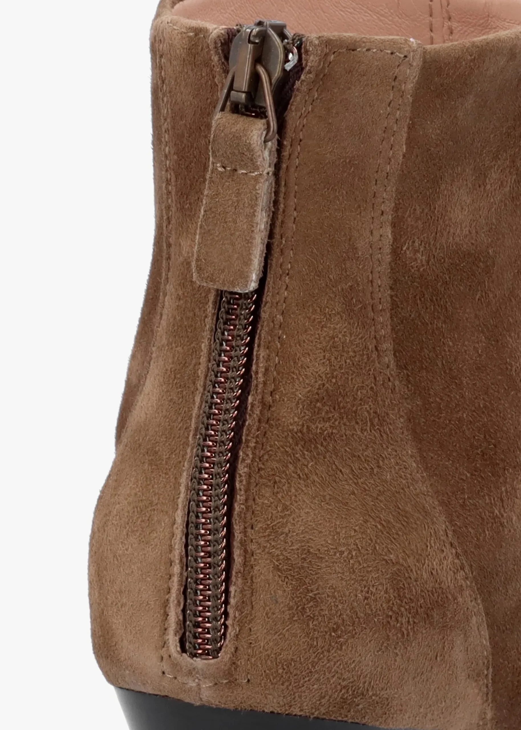 Serin Taupe Suede Zip Back Heeled Ankle Boots