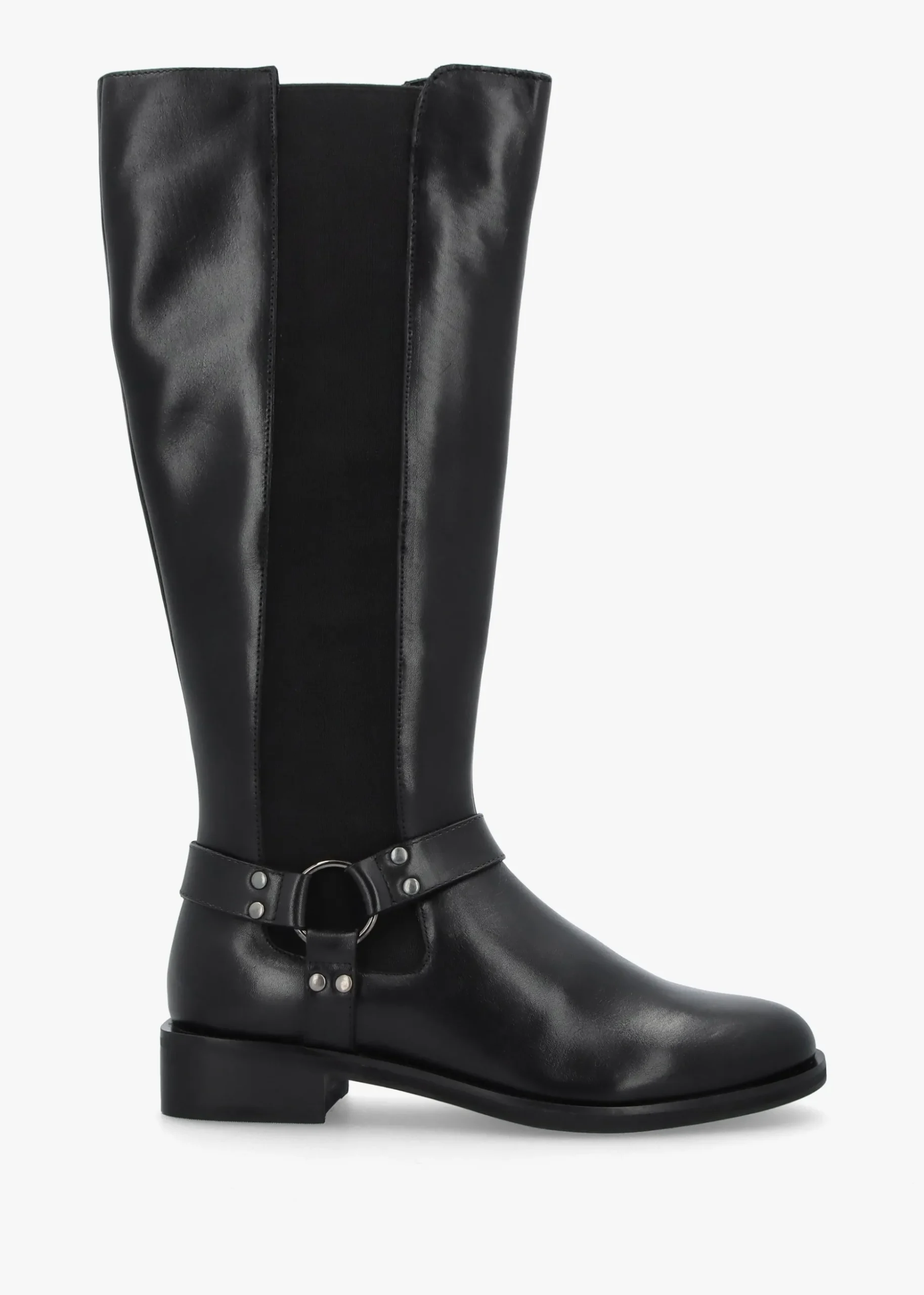 Sevrin Black Leather Knee Boots