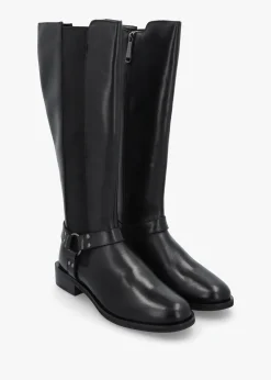 Sevrin Black Leather Knee Boots