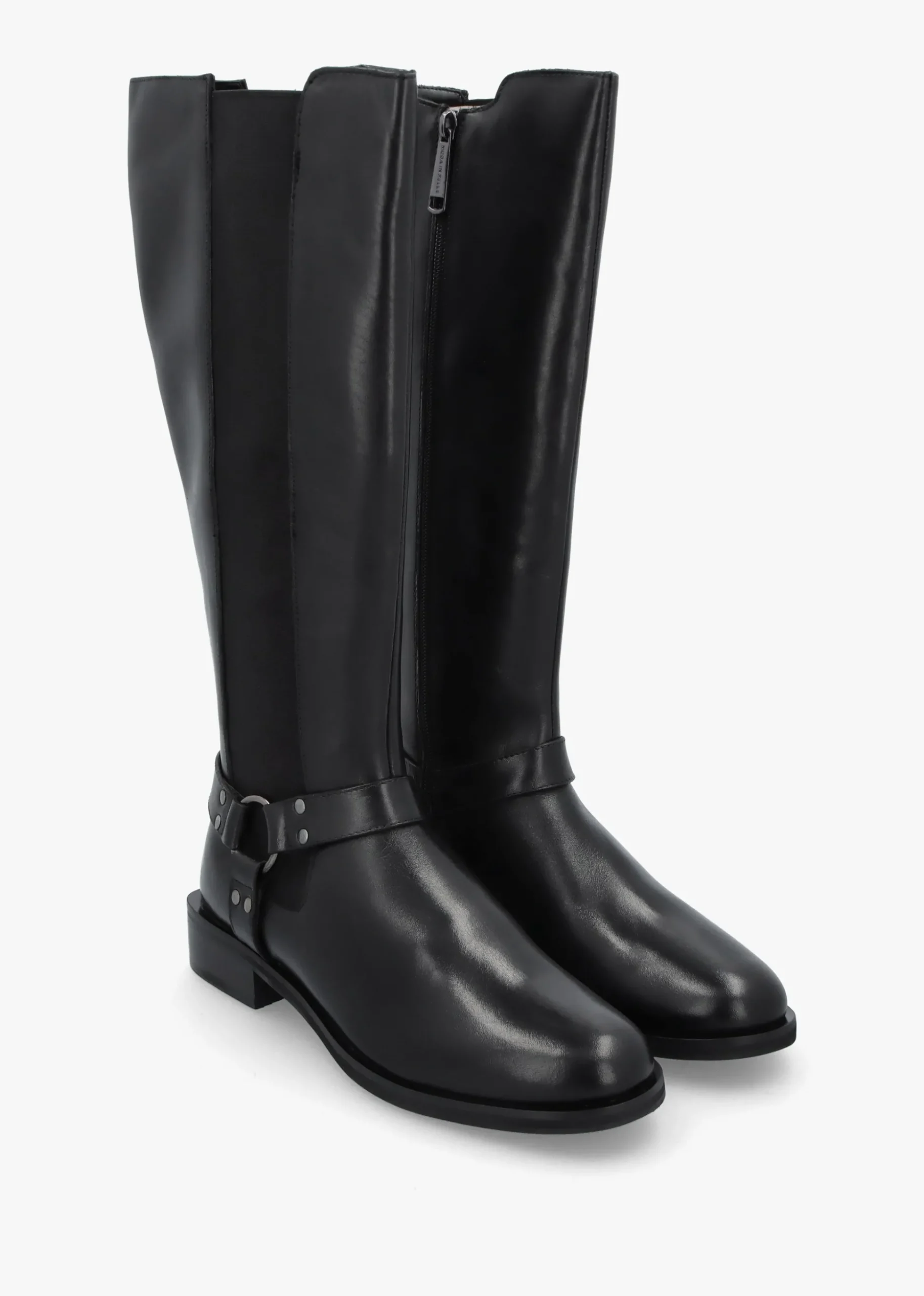 Sevrin Black Leather Knee Boots