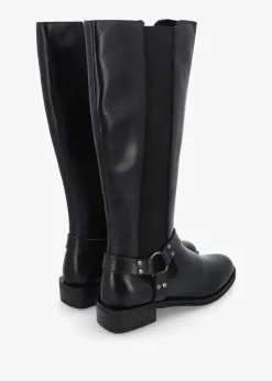 Sevrin Black Leather Knee Boots
