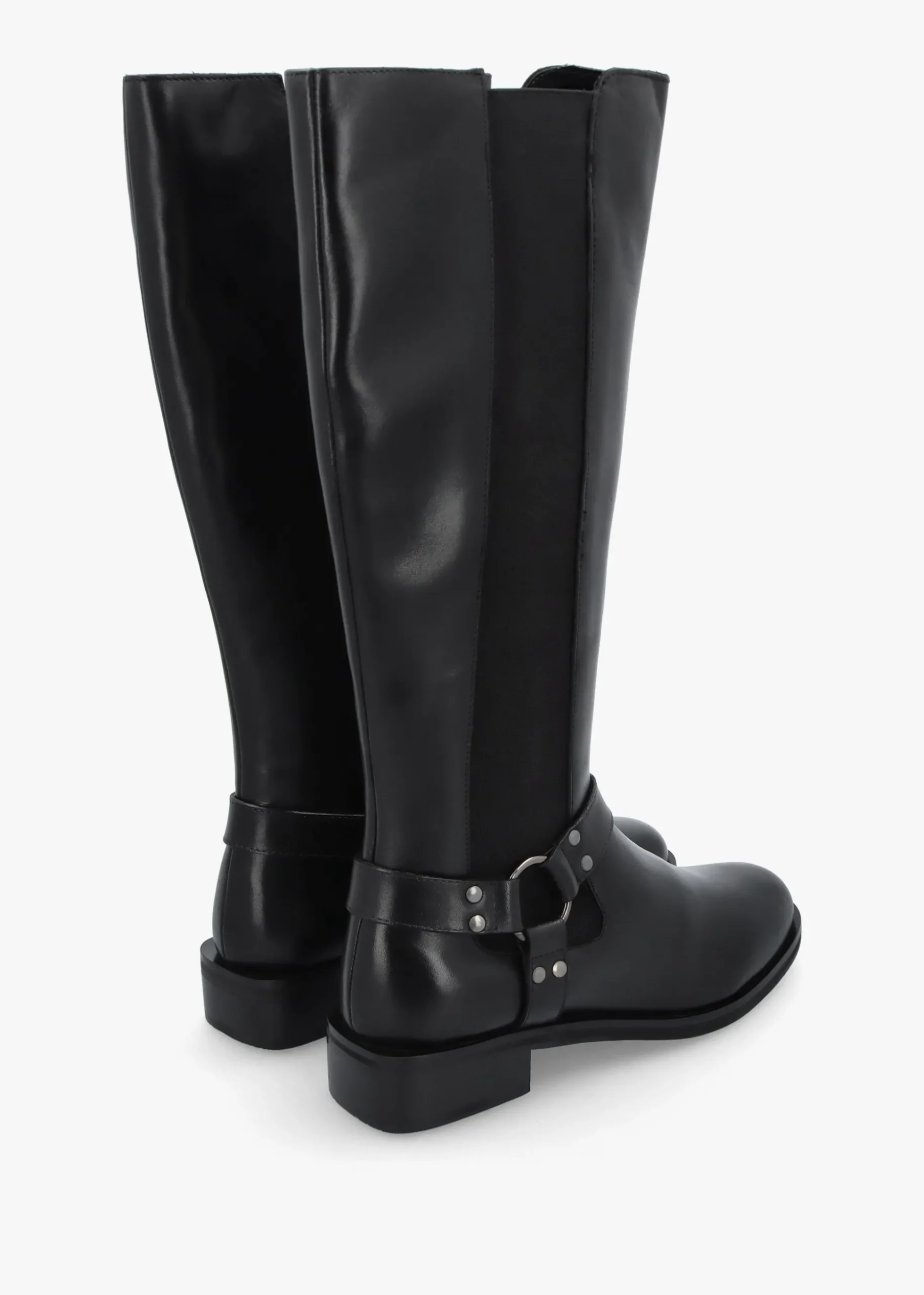 Sevrin Black Leather Knee Boots
