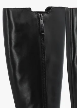 Sevrin Black Leather Knee Boots