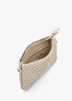 Shantel Woven Ecru Shoulder Bag
