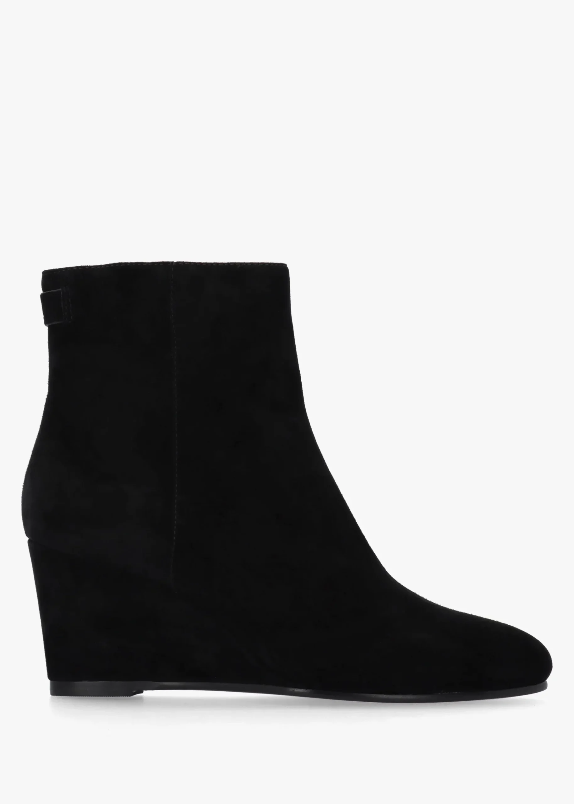 Sherry Black Suede Wedge Ankle Boots