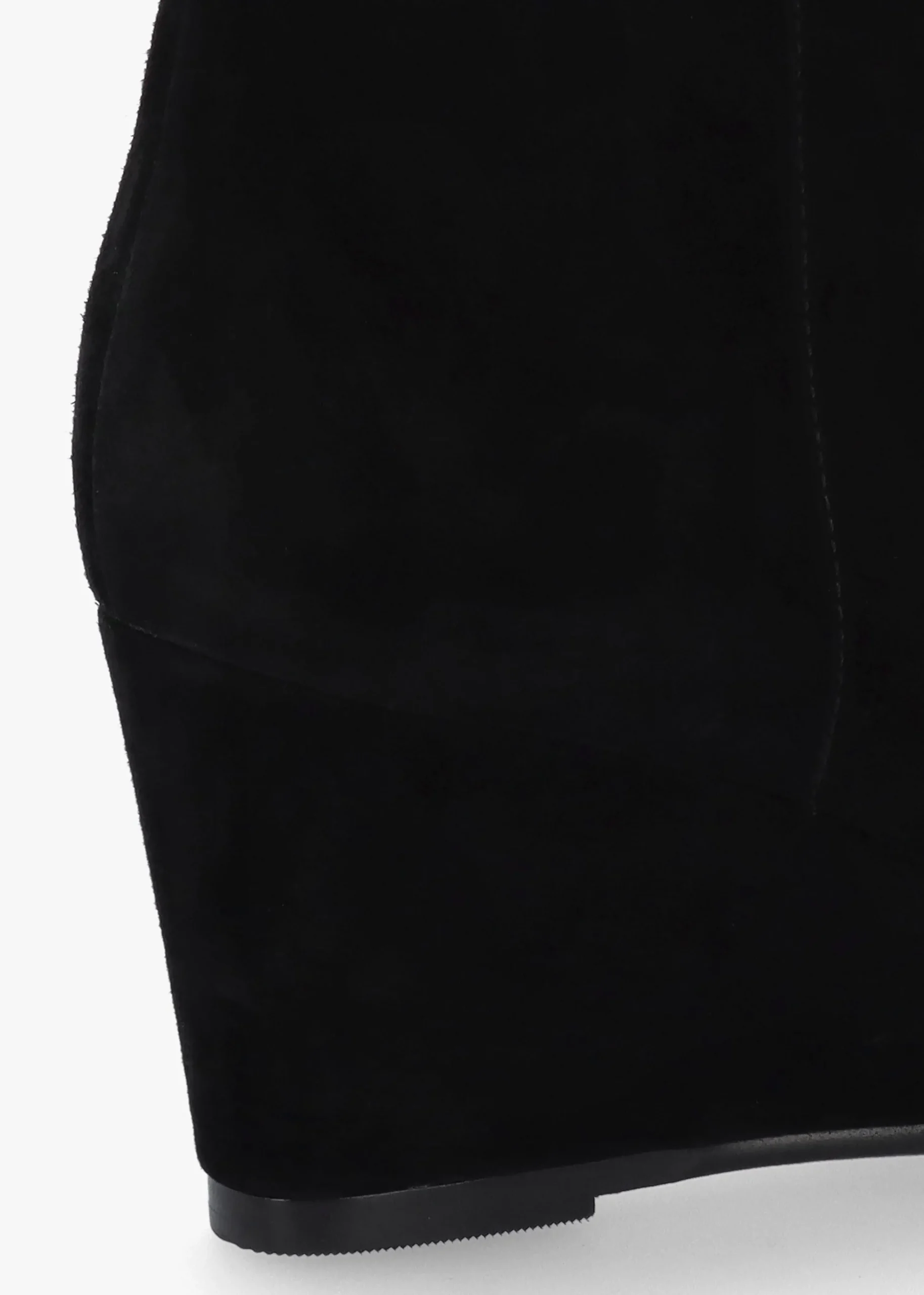 Sherry Black Suede Wedge Ankle Boots