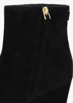 Sherry Black Suede Wedge Ankle Boots