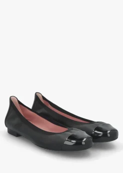 Shirley Black Leather Ballet Pumps