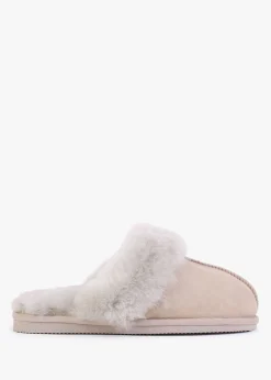 Shut Taupe Sheepskin Twinface Slippers