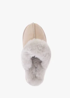 Shut Taupe Sheepskin Twinface Slippers