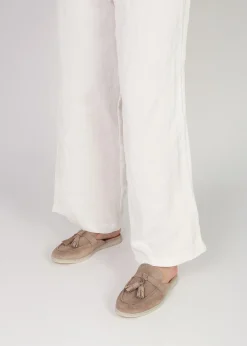 Siani Beige Suede Loafer Mules