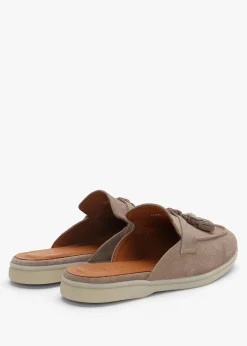 Siani Beige Suede Loafer Mules
