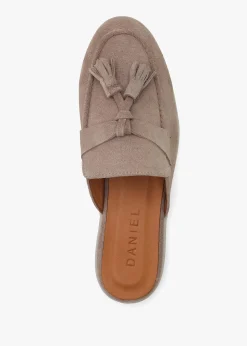 Siani Beige Suede Loafer Mules