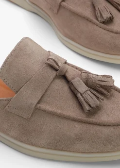 Siani Beige Suede Loafer Mules