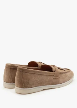 Siani Beige Suede Loafers