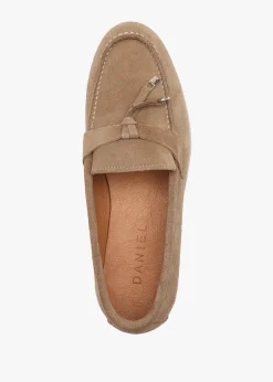 Siani Beige Suede Loafers