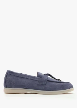 Siani Blue Suede Loafers
