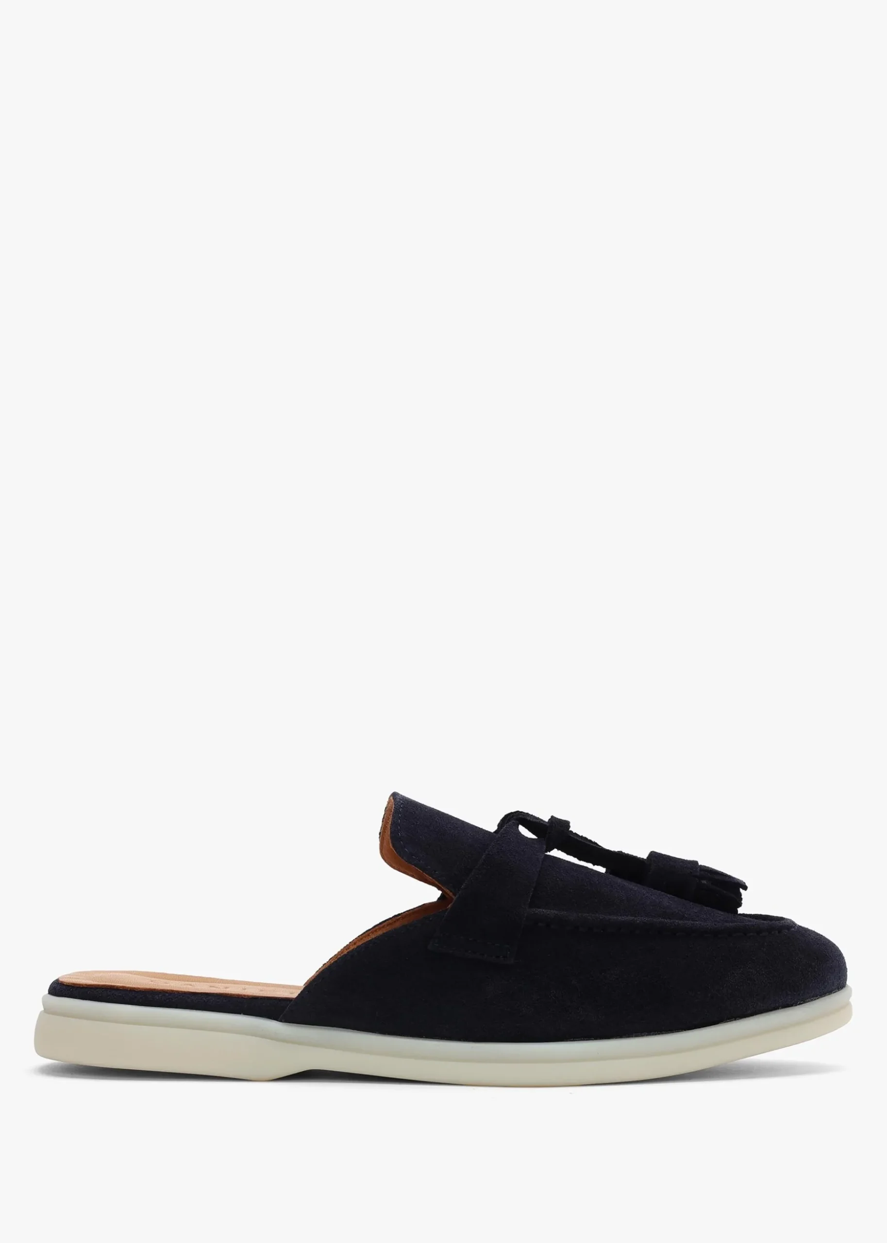 Siani Navy Suede Loafer Mules