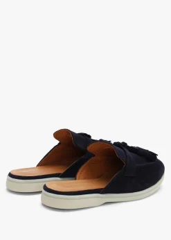Siani Navy Suede Loafer Mules