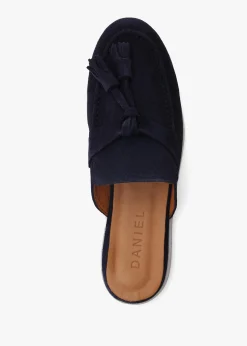 Siani Navy Suede Loafer Mules
