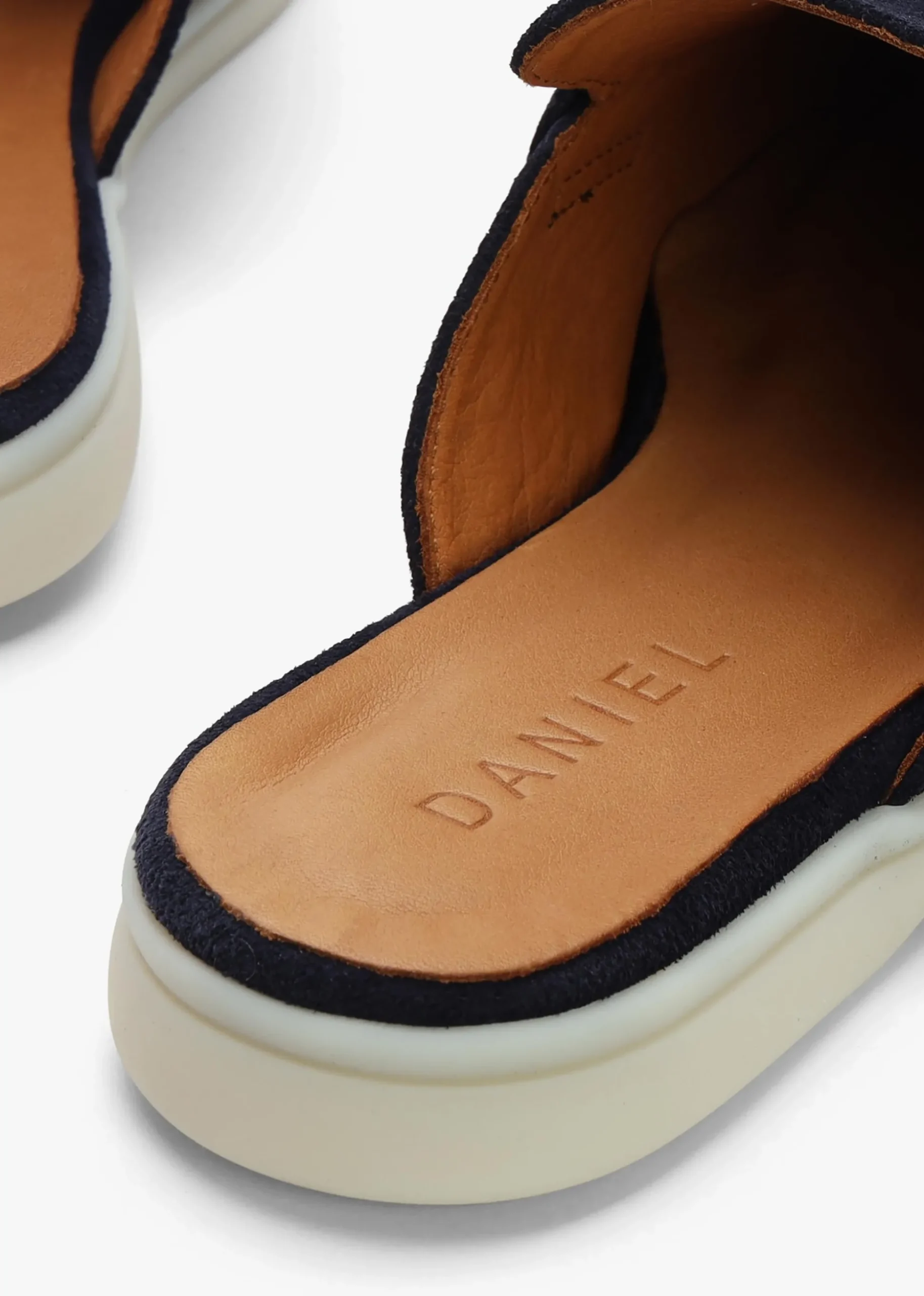 Siani Navy Suede Loafer Mules