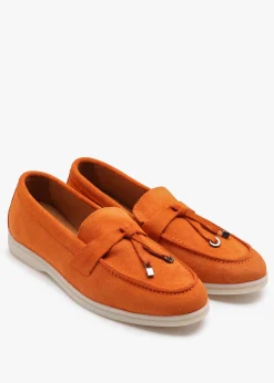 Siani Orange Suede Loafers