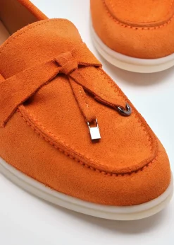 Siani Orange Suede Loafers