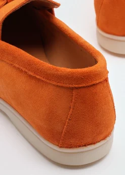 Siani Orange Suede Loafers