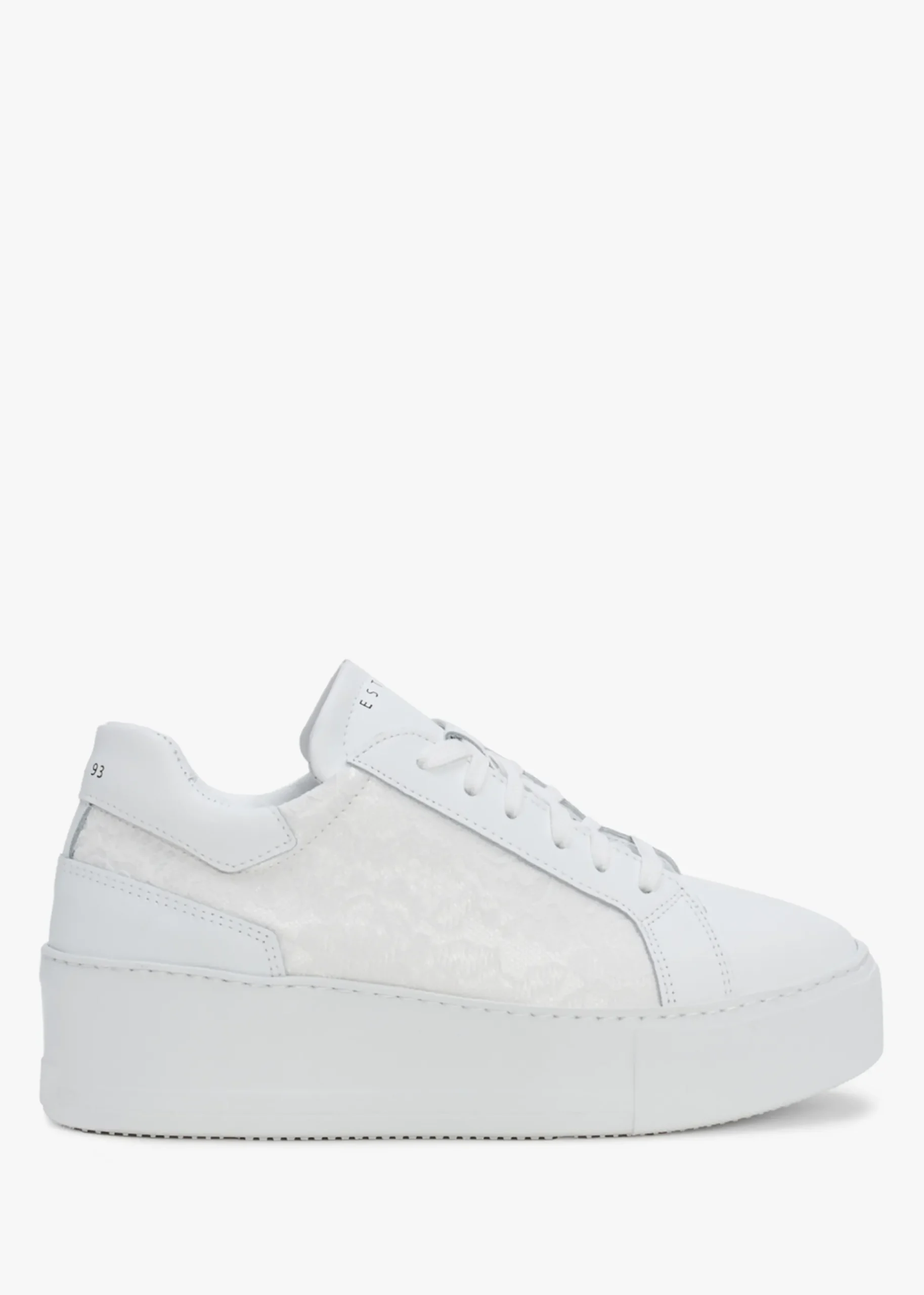 Siblace White Leather Flatform Trainers