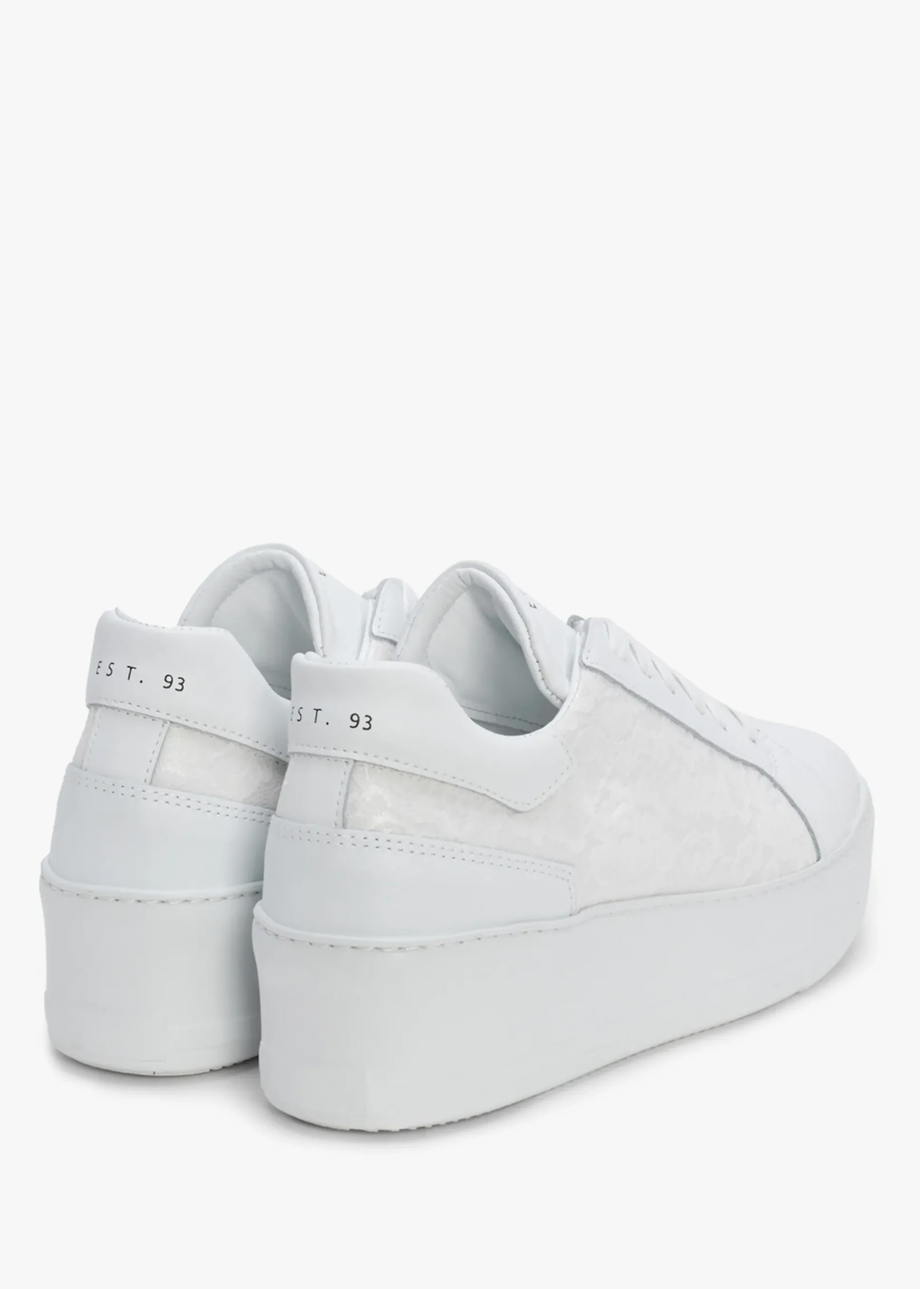 Siblace White Leather Flatform Trainers