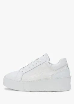 Siblace White Leather Flatform Trainers