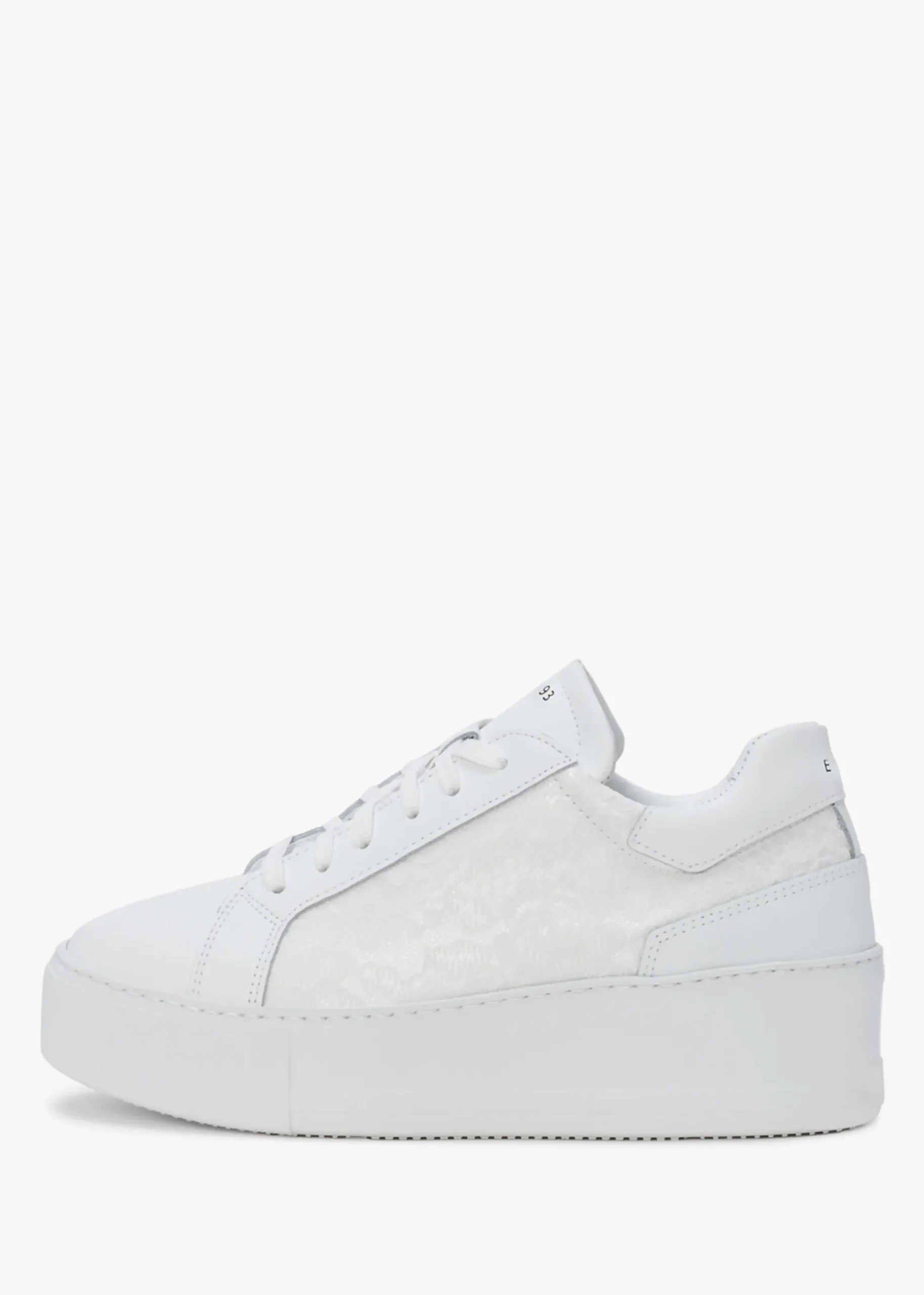 Siblace White Leather Flatform Trainers