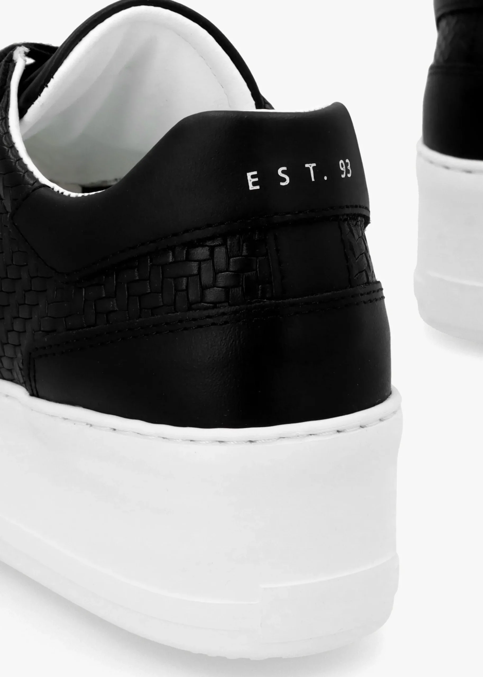 Sibwoven Black Leather Flatform Trainers