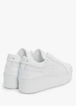 Sibwoven White Leather Flatform Trainers