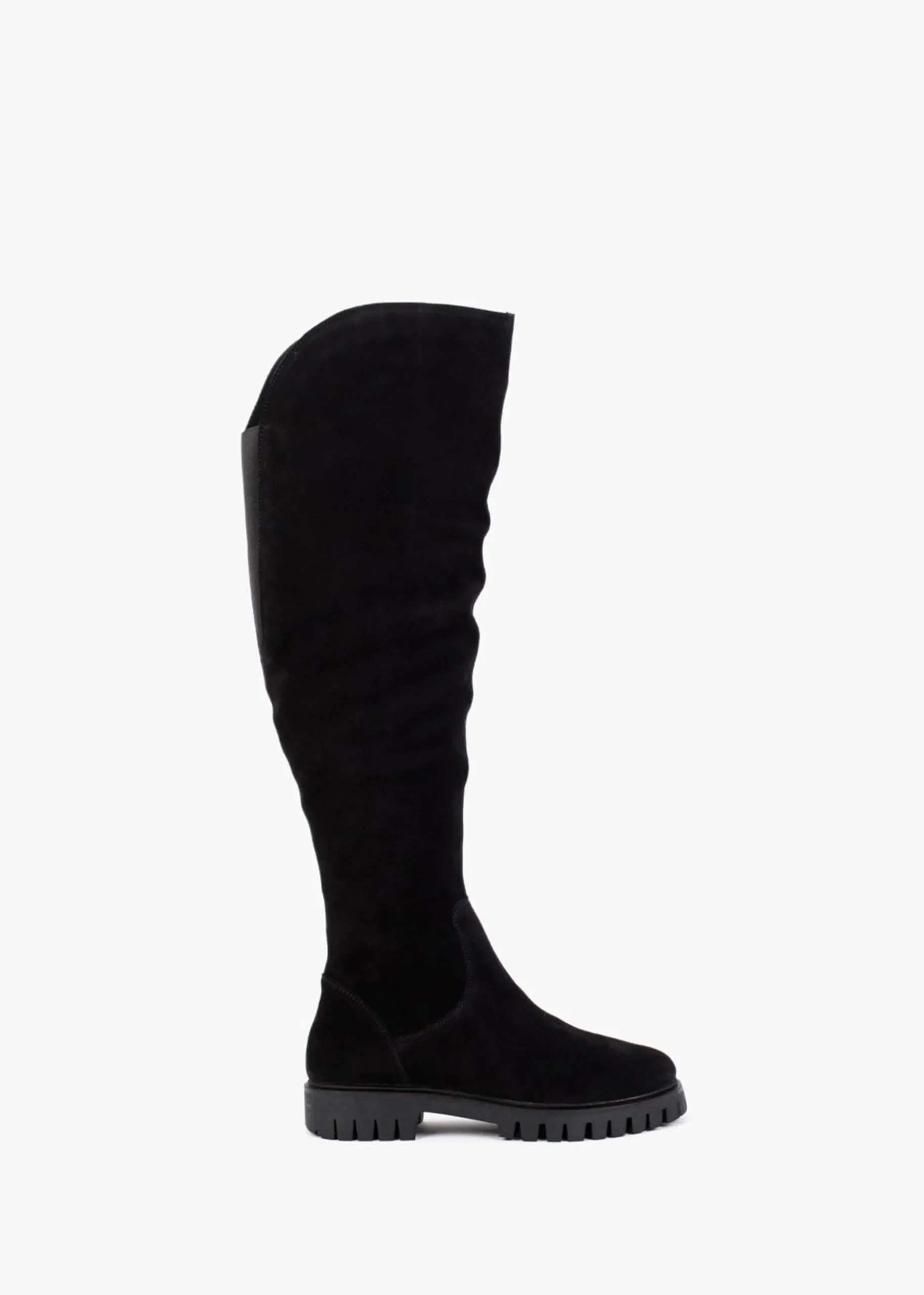 Sicty Black Suede Over The Knee Boots