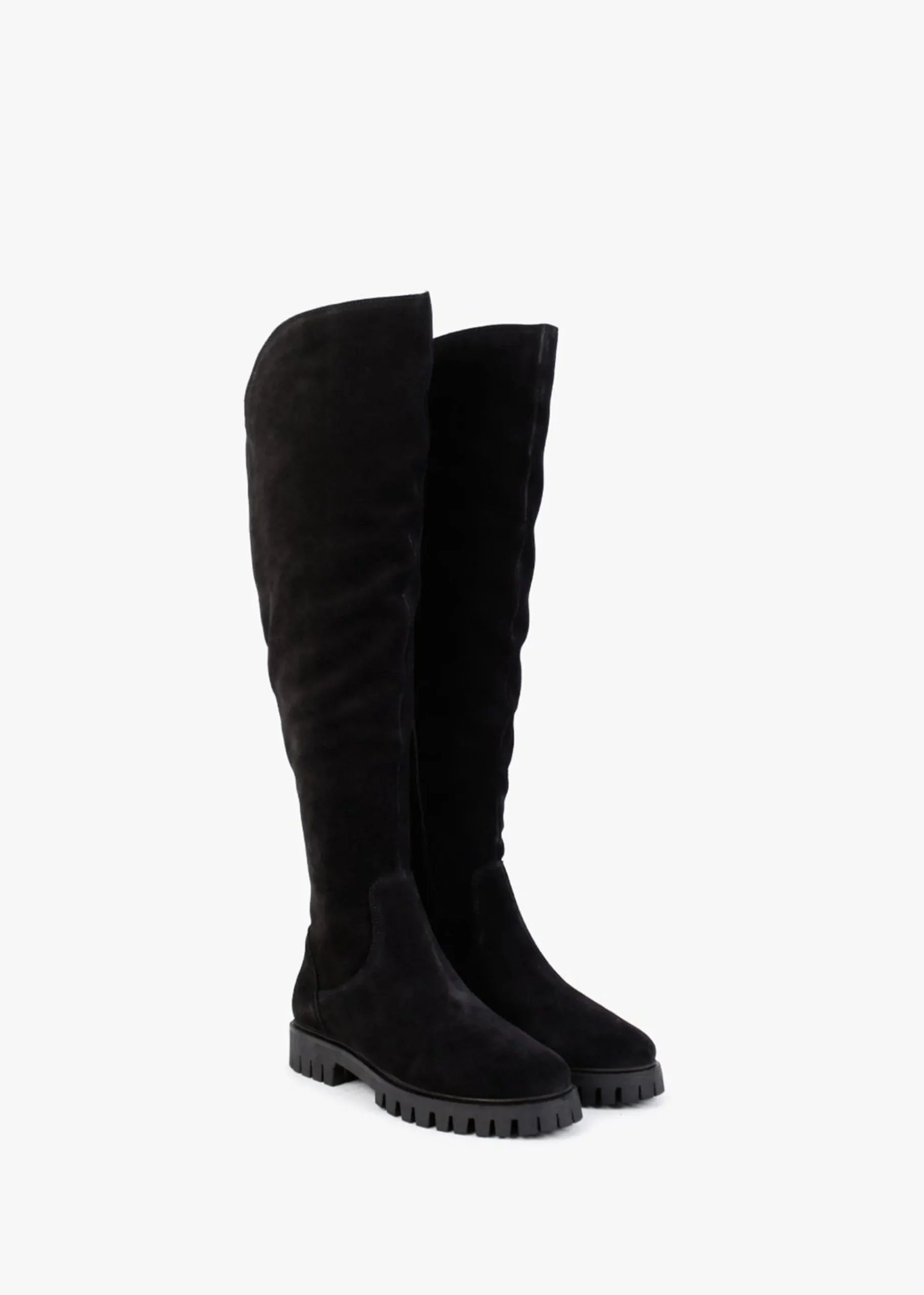Sicty Black Suede Over The Knee Boots