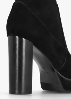 Sippy Black Suede Over The Knee Platform Heeled Boots