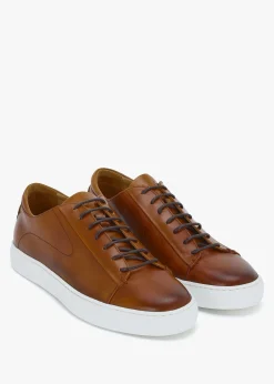 Sirolo Dark Tan Leather Cupsole Trainers