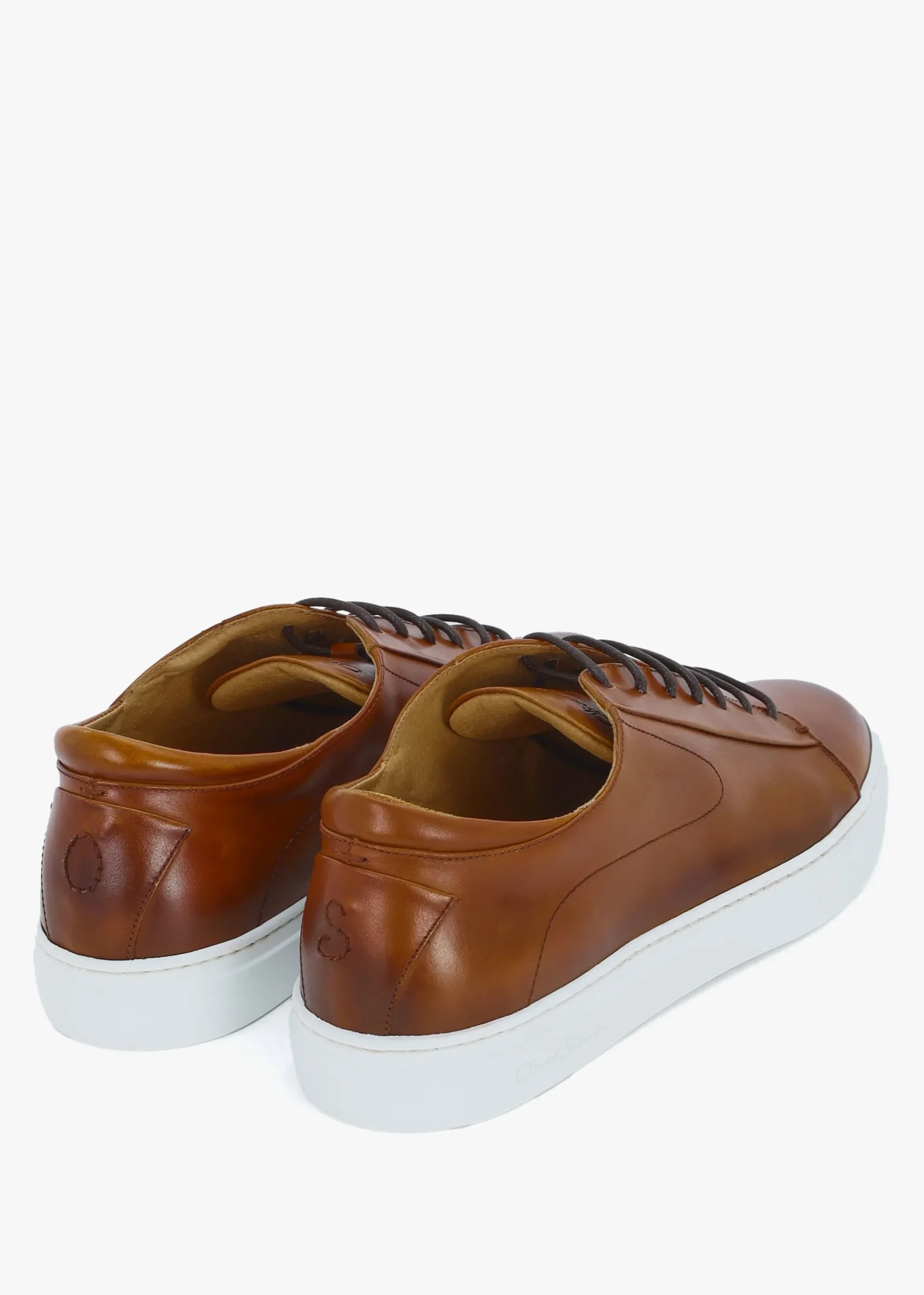 Sirolo Dark Tan Leather Cupsole Trainers