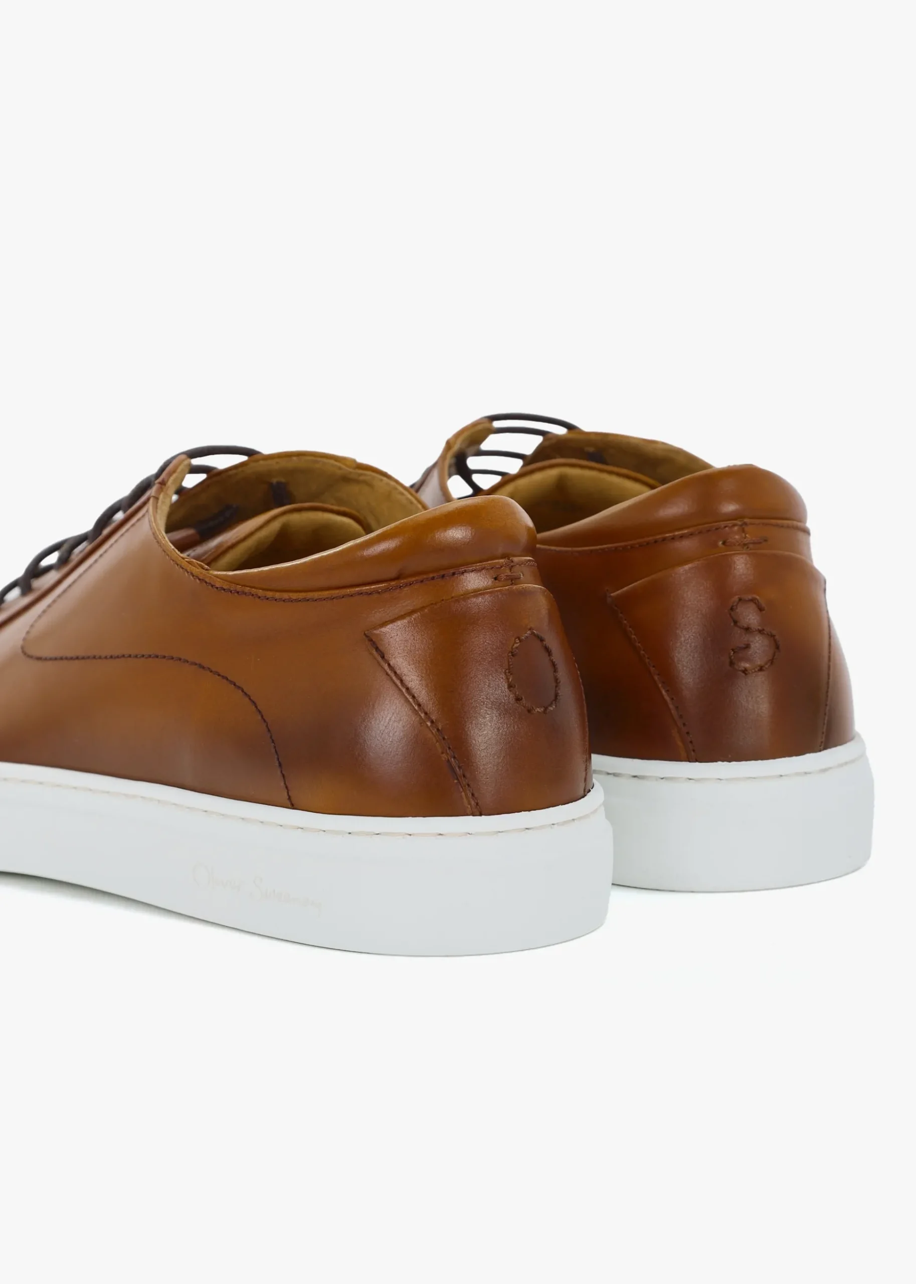 Sirolo Dark Tan Leather Cupsole Trainers