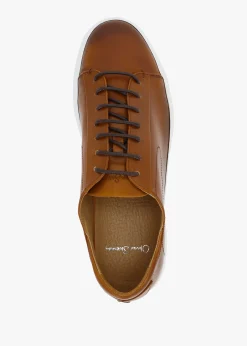 Sirolo Dark Tan Leather Cupsole Trainers