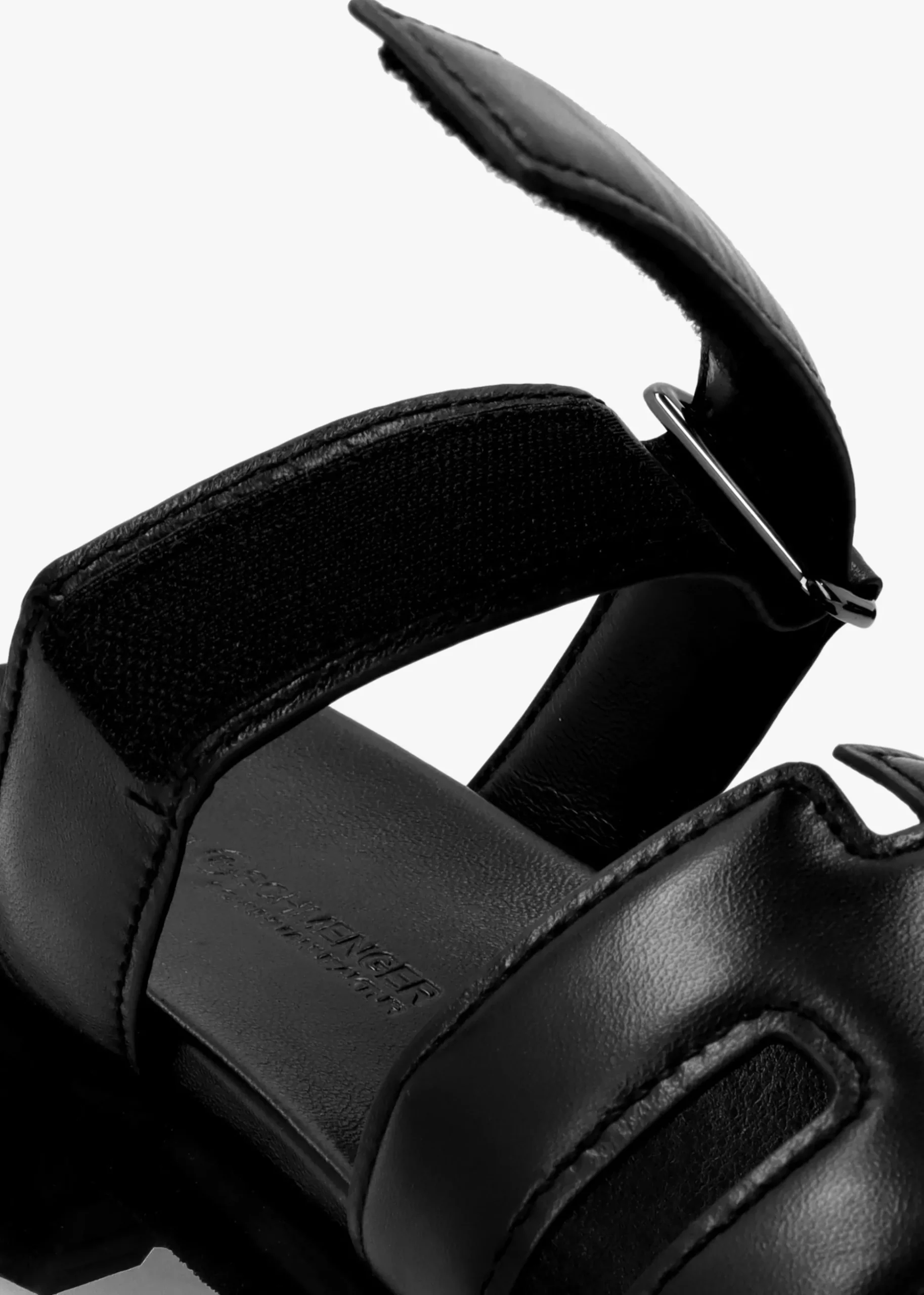 Skill Black Leather Chunky Mules