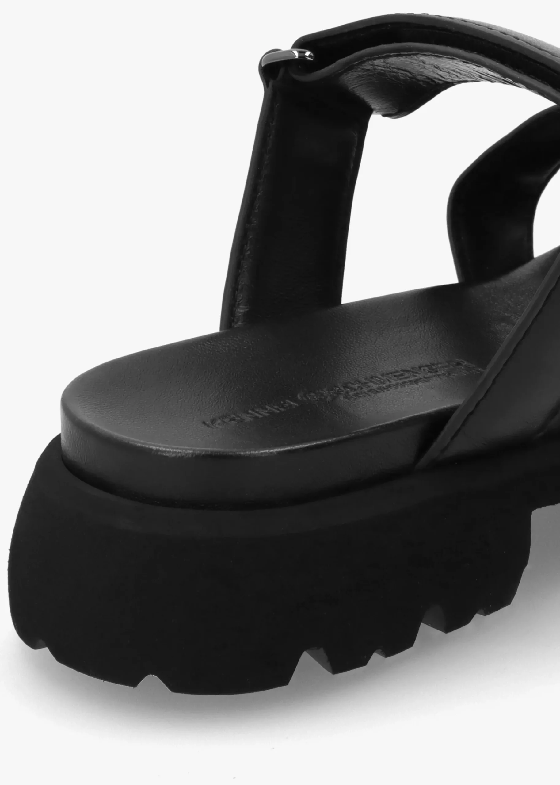 Skill Black Leather Chunky Mules