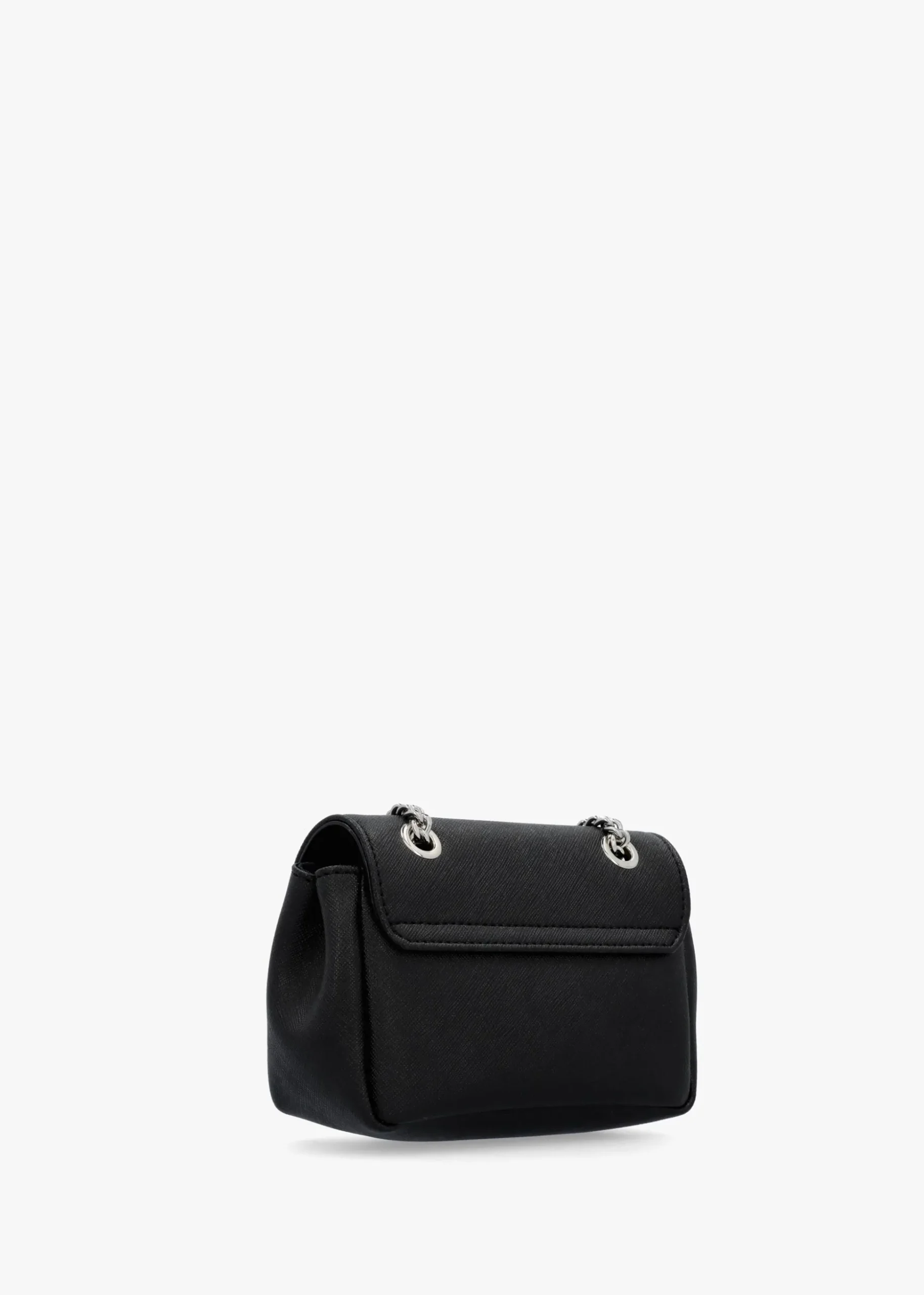Small Black Saffiano Plain Purse On A Chain