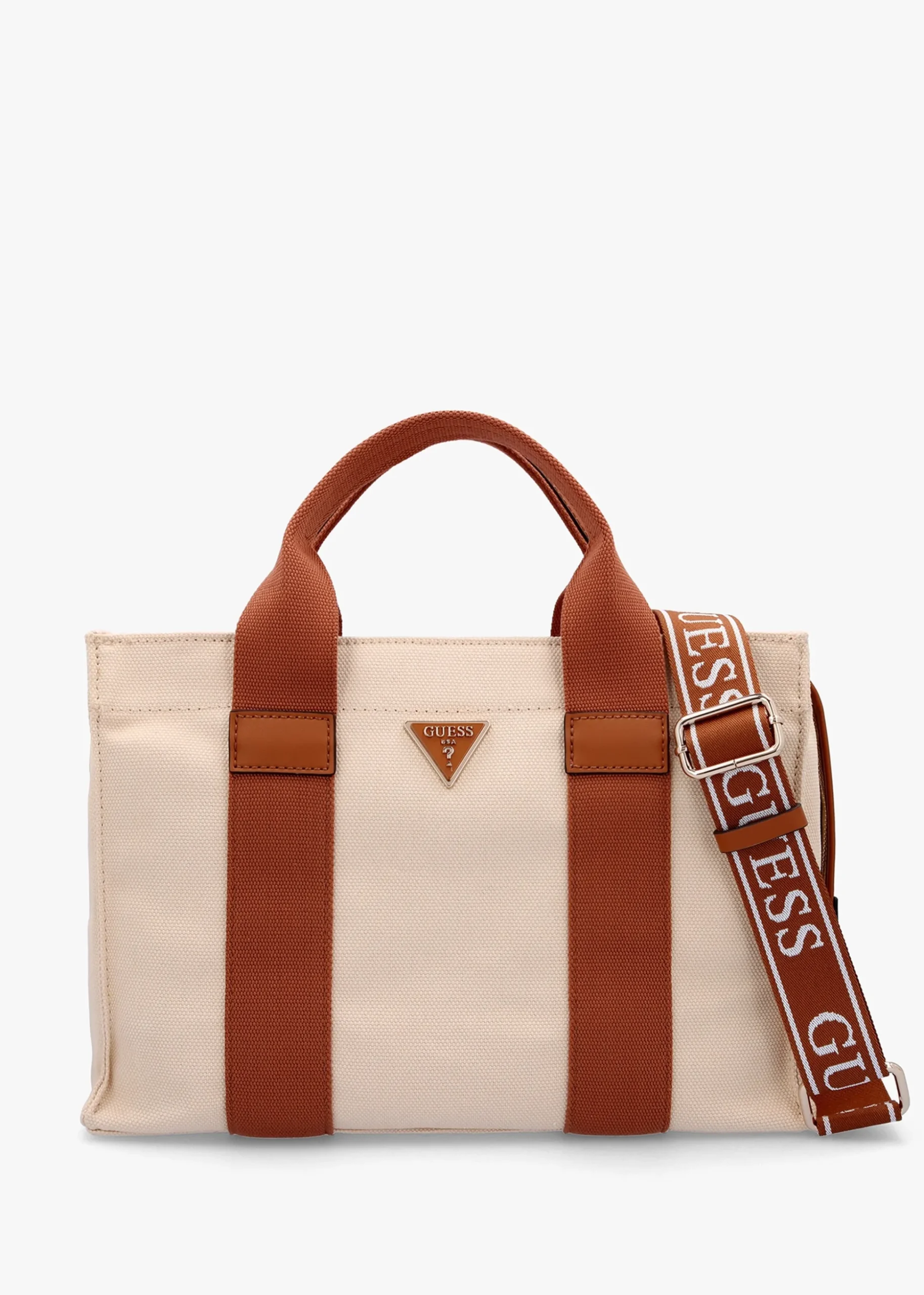 Small Canvas II Natural Cognac Tote Bag