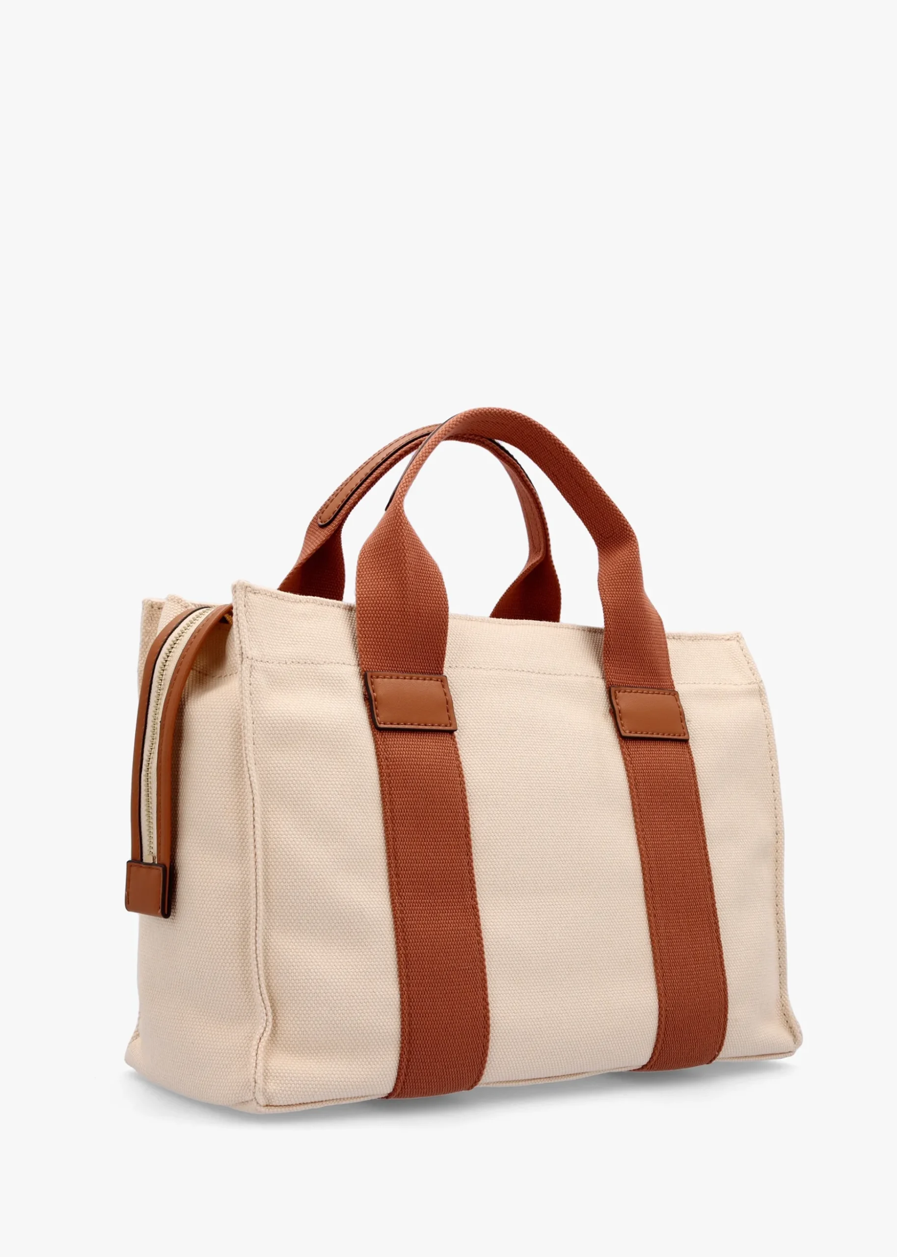 Small Canvas II Natural Cognac Tote Bag