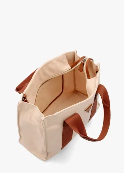Small Canvas II Natural Cognac Tote Bag