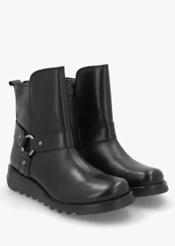 Soch Black Leather Biker Boots