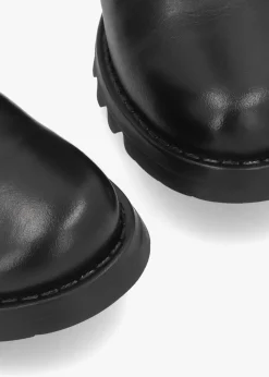 Soch Black Leather Biker Boots